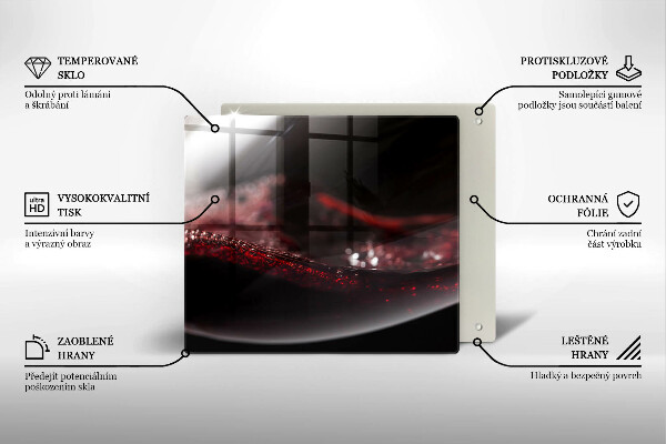 Glas Ceranfeldabdeckung Rotwein im Glas