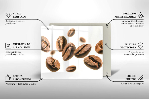 Glas Ceranfeldabdeckung Kaffeebohnen