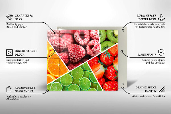 Glas Ceranfeldabdeckung Bunte Früchte