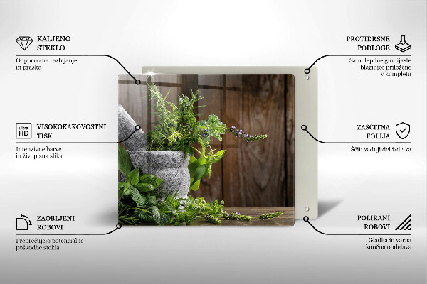 Glas Ceranfeldabdeckung Grüne Kräuter