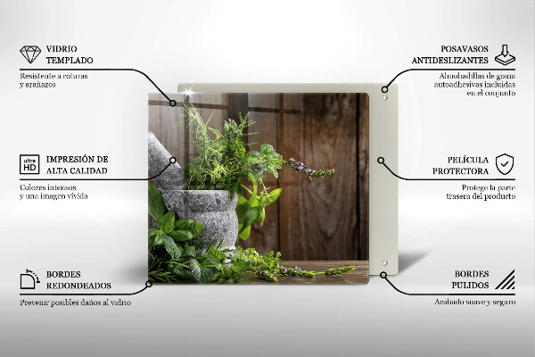 Glas Ceranfeldabdeckung Grüne Kräuter