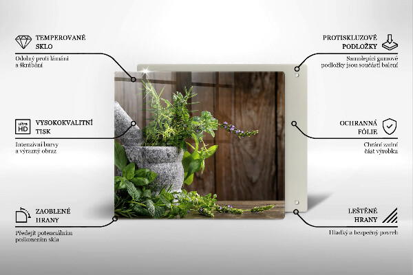 Glas Ceranfeldabdeckung Grüne Kräuter