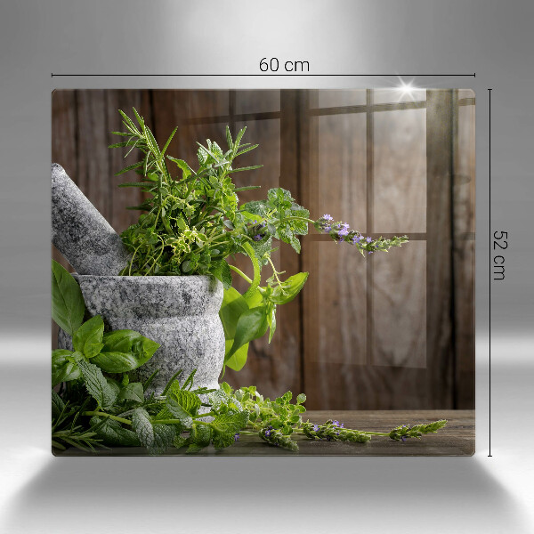 Glas Ceranfeldabdeckung Grüne Kräuter