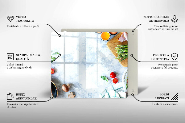 Glas Ceranfeldabdeckung Zutaten in der Küche