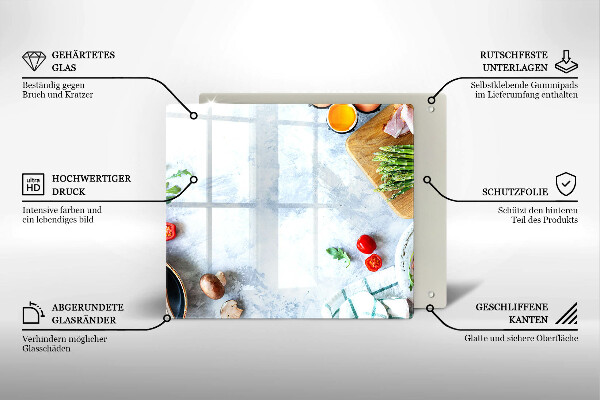 Glas Ceranfeldabdeckung Zutaten in der Küche