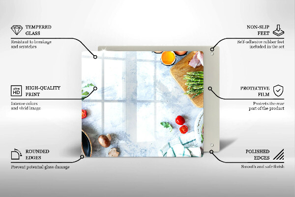 Glas Ceranfeldabdeckung Zutaten in der Küche