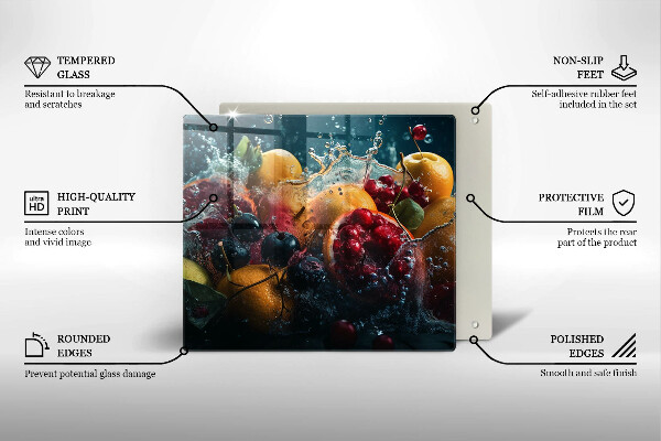 Glas Ceranfeldabdeckung Früchte im Wasser