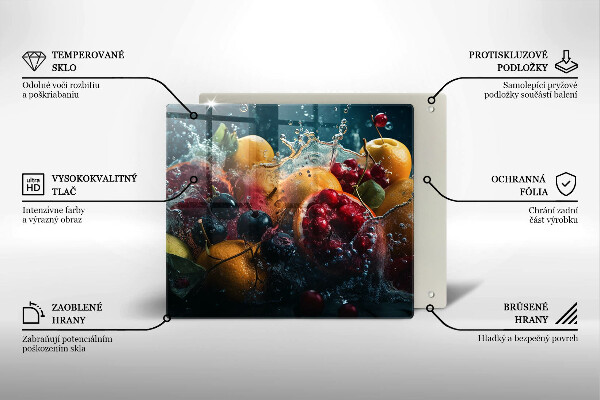 Glas Ceranfeldabdeckung Früchte im Wasser