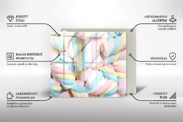 Glas Ceranfeldabdeckung Bunte Marshmallows