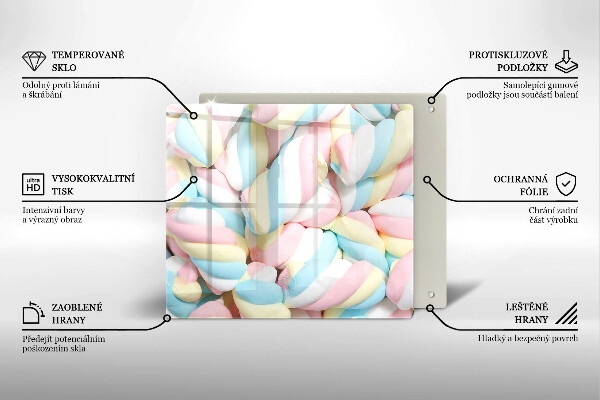 Glas Ceranfeldabdeckung Bunte Marshmallows
