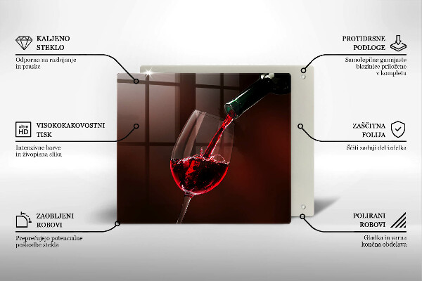 Glas Ceranfeldabdeckung Ein Glas Wein