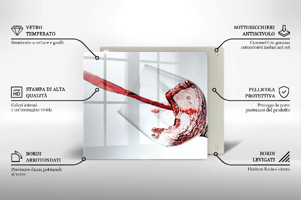 Glas Ceranfeldabdeckung Rotwein