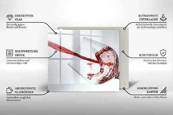 Glas Ceranfeldabdeckung Rotwein
