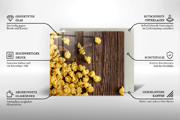 Glas Ceranfeldabdeckung Nudeln auf dem Tisch