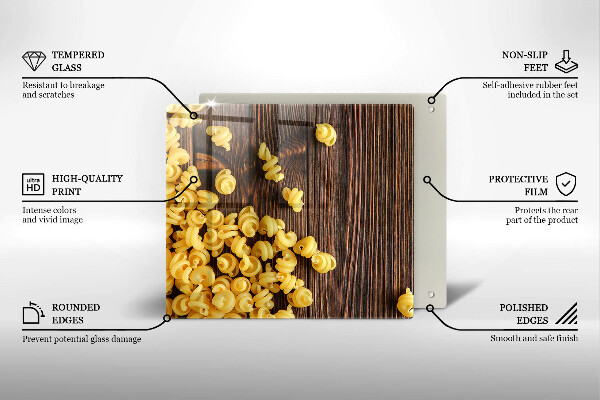Glas Ceranfeldabdeckung Nudeln auf dem Tisch