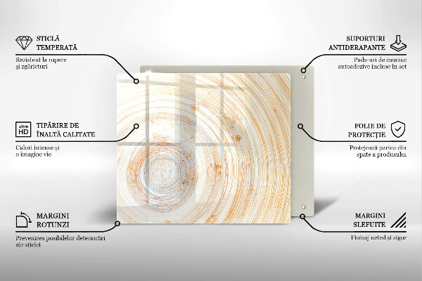 Glas Ceranfeldabdeckung Holzstruktur