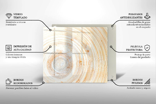 Glas Ceranfeldabdeckung Holzstruktur