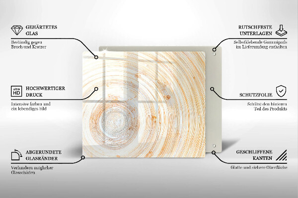 Glas Ceranfeldabdeckung Holzstruktur