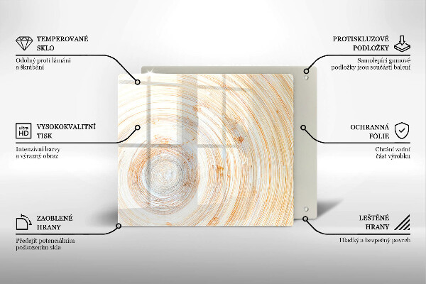 Glas Ceranfeldabdeckung Holzstruktur