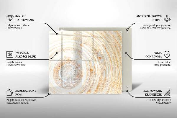 Glas Ceranfeldabdeckung Holzstruktur