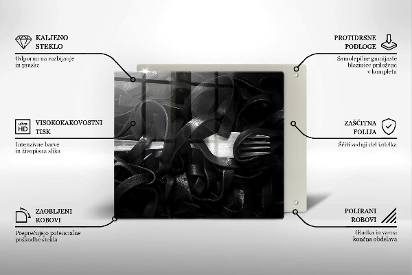 Glas Ceranfeldabdeckung Schwarze Tagliatelle-Nudeln