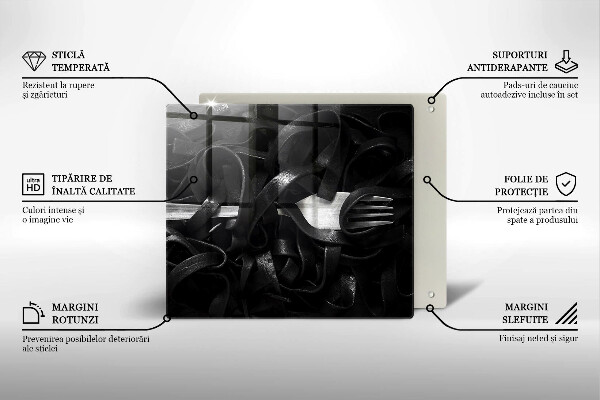 Glas Ceranfeldabdeckung Schwarze Tagliatelle-Nudeln