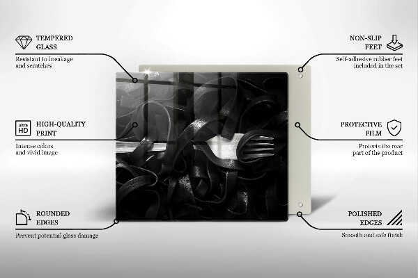 Glas Ceranfeldabdeckung Schwarze Tagliatelle-Nudeln