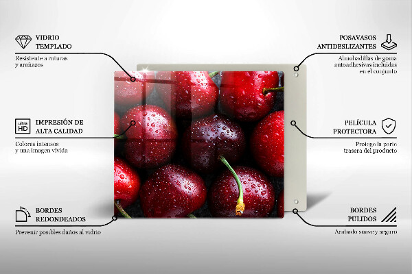 Glas Ceranfeldabdeckung Nahaufnahme von Kirschen