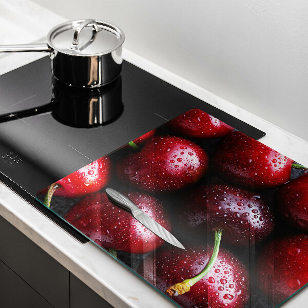 Glas Ceranfeldabdeckung Nahaufnahme von Kirschen