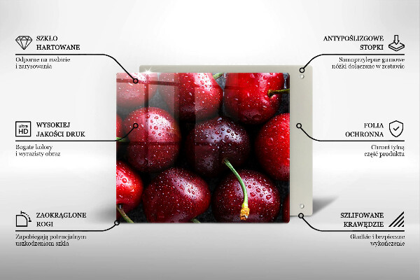 Glas Ceranfeldabdeckung Nahaufnahme von Kirschen