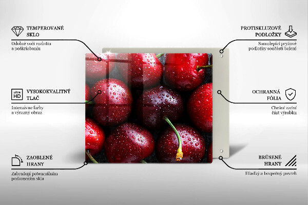 Glas Ceranfeldabdeckung Nahaufnahme von Kirschen