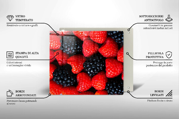 Glas Ceranfeldabdeckung Himbeeren und Brombeeren