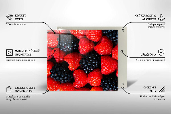 Glas Ceranfeldabdeckung Himbeeren und Brombeeren