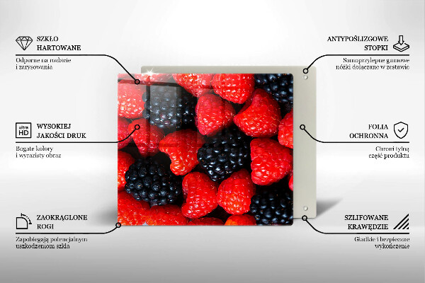 Glas Ceranfeldabdeckung Himbeeren und Brombeeren