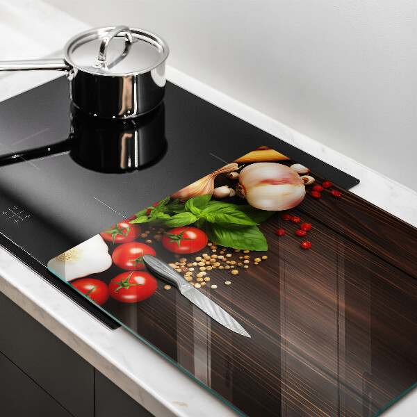 Glas Ceranfeldabdeckung Gemüse auf dem Tisch