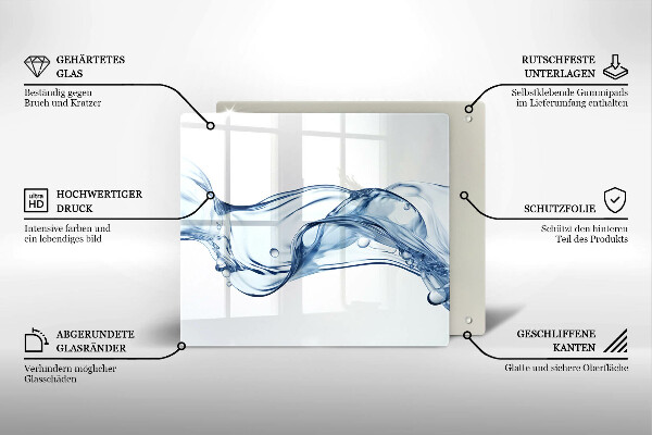 Glas Ceranfeldabdeckung Kristallwasser