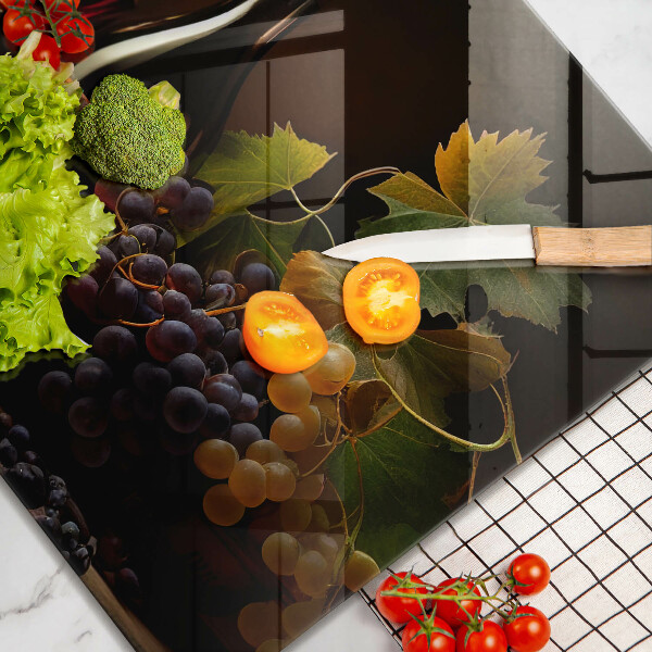 Glas Ceranfeldabdeckung Glas Wein und Trauben