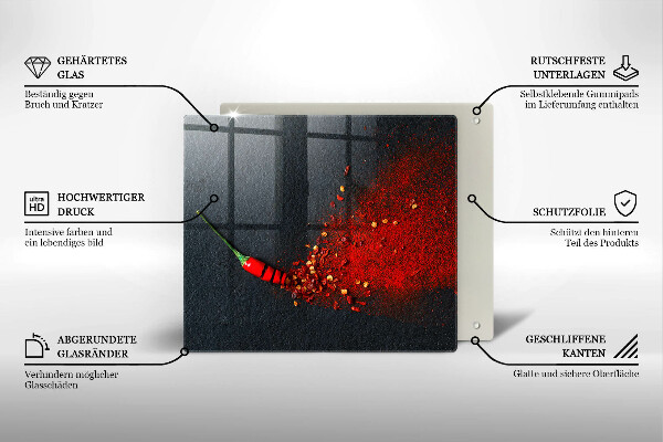 Glas Ceranfeldabdeckung Chilischote