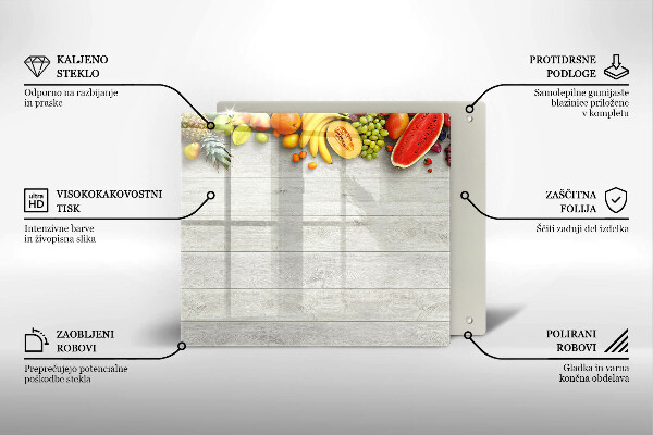 Glas Ceranfeldabdeckung Früchte auf Brettern