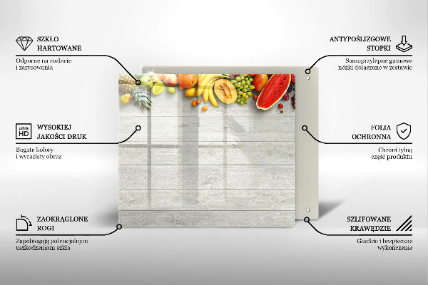 Glas Ceranfeldabdeckung Früchte auf Brettern