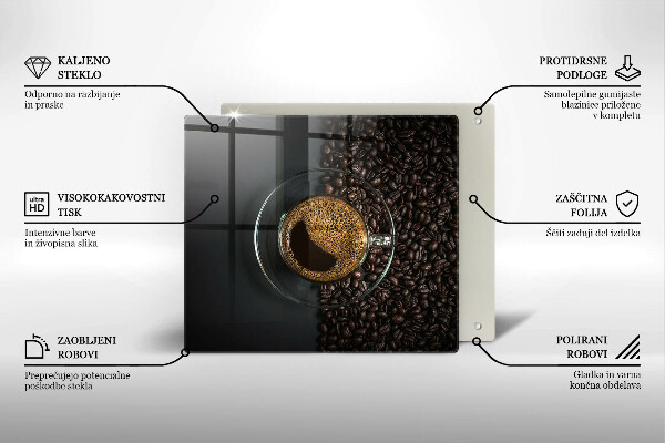 Glas Ceranfeldabdeckung Kaffee und Bohnen