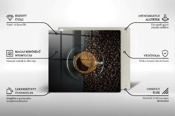 Glas Ceranfeldabdeckung Kaffee und Bohnen