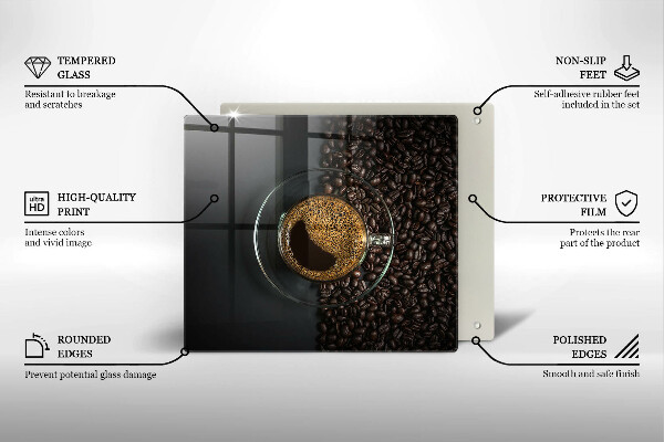 Glas Ceranfeldabdeckung Kaffee und Bohnen