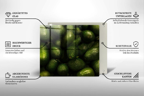 Glas Ceranfeldabdeckung Avocadofrucht