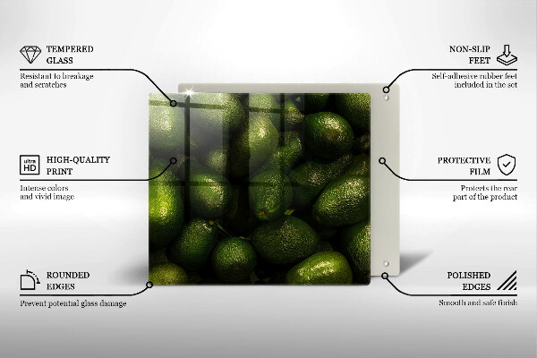 Glas Ceranfeldabdeckung Avocadofrucht