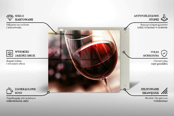 Glas Ceranfeldabdeckung Ein Glas Rotwein