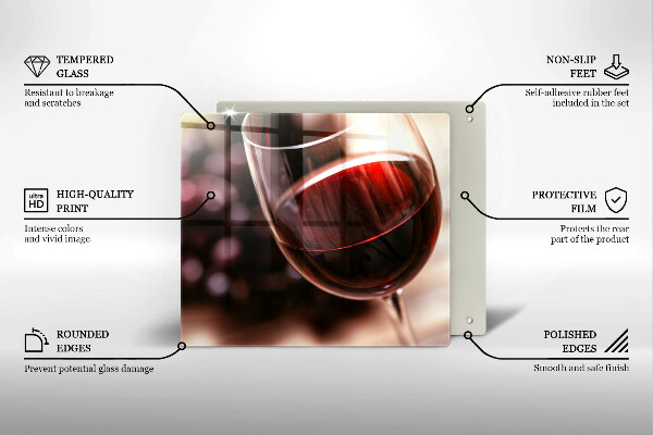 Glas Ceranfeldabdeckung Ein Glas Rotwein