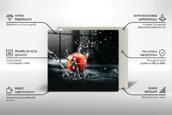 Glas Ceranfeldabdeckung Tomate in Wasser