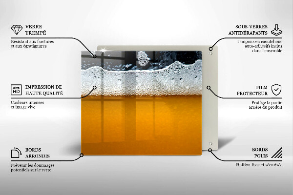 Glas Ceranfeldabdeckung Bierschaum trinken