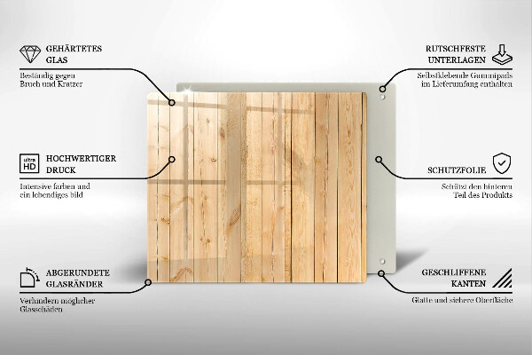 Glas Ceranfeldabdeckung Zarte Holzbretter